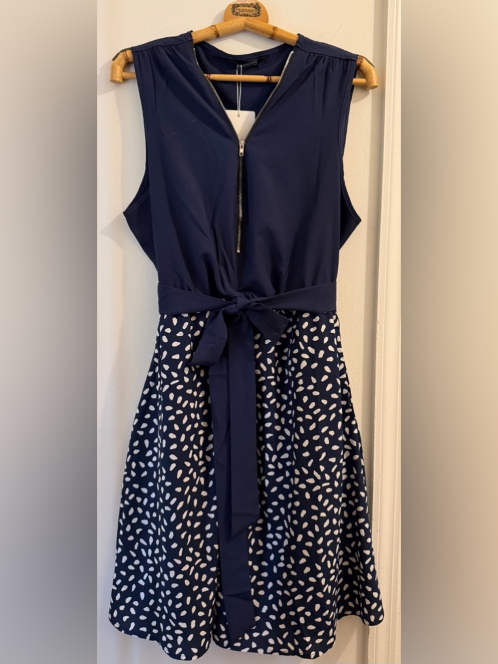 BloomChic Navy Zip-Front Dress